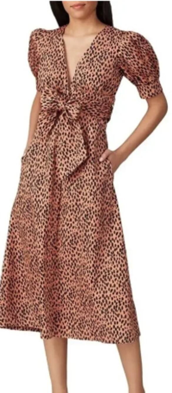 EUC Love, Whit by Whitney Port Dotted Puffed Sleeve Dress Size Medium